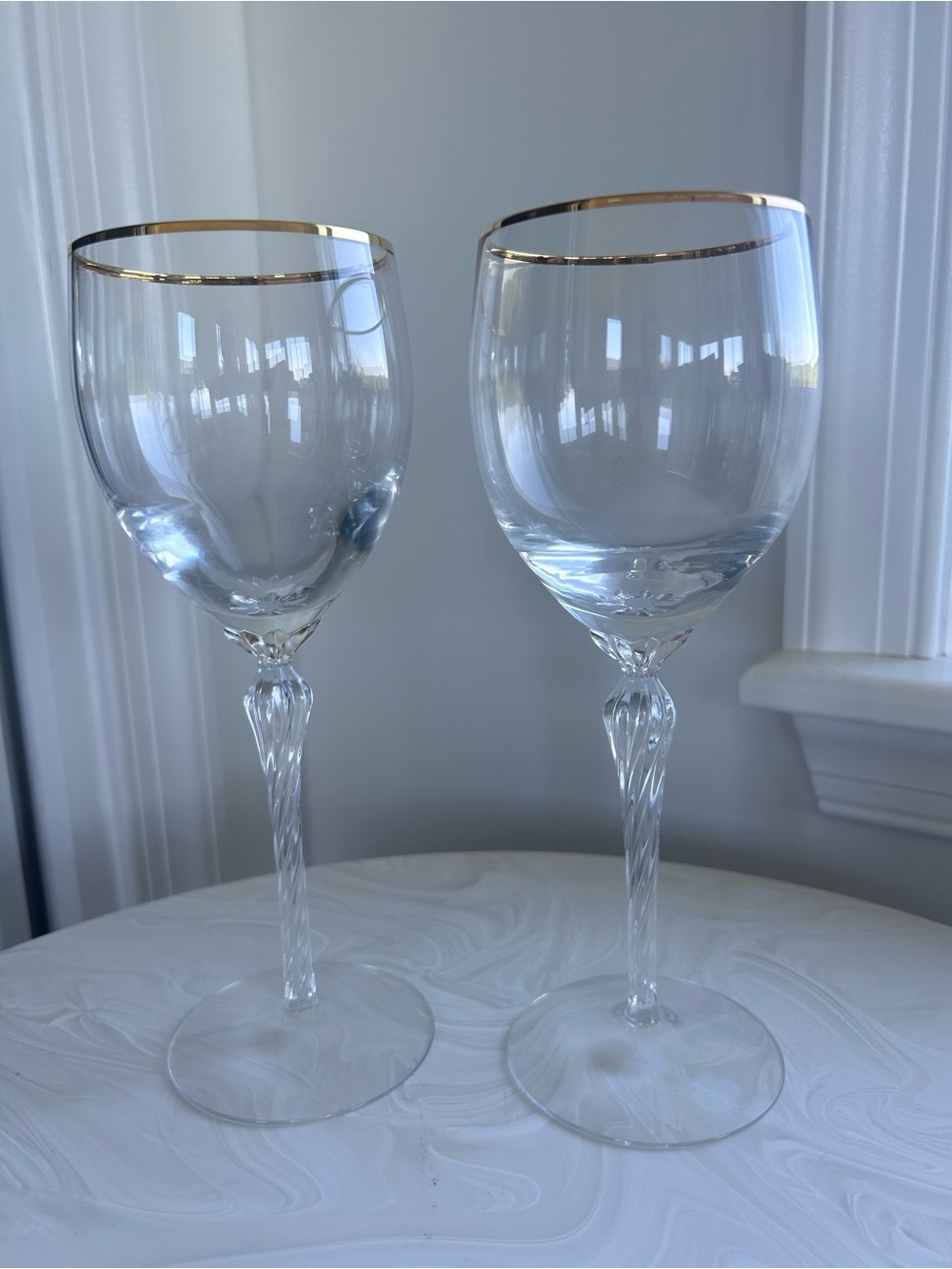 Lenox Crystal MONROE 8 1/2"Water Goblets Set Of 2 Excellent Condition